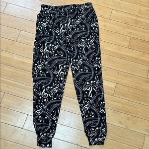 Black and White Music Note Joggers
